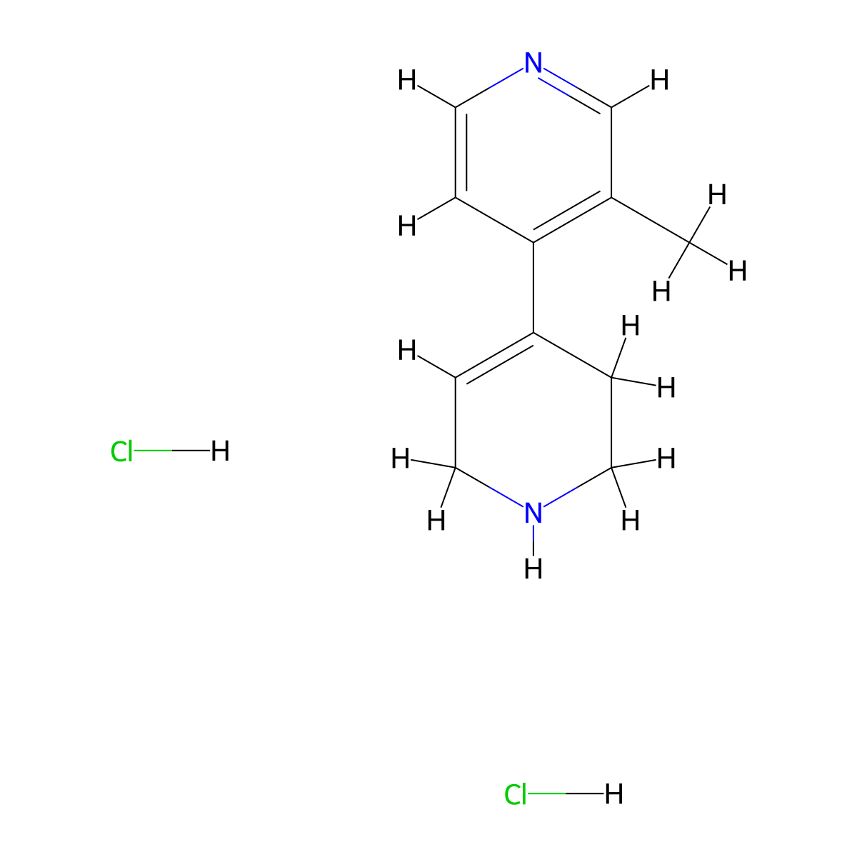 3-Methyl-4-(1,2,3,6-tetrahydropyridin-4-yl)pyridine dihydrochloride molecular structure, CAS 1427926-04-2