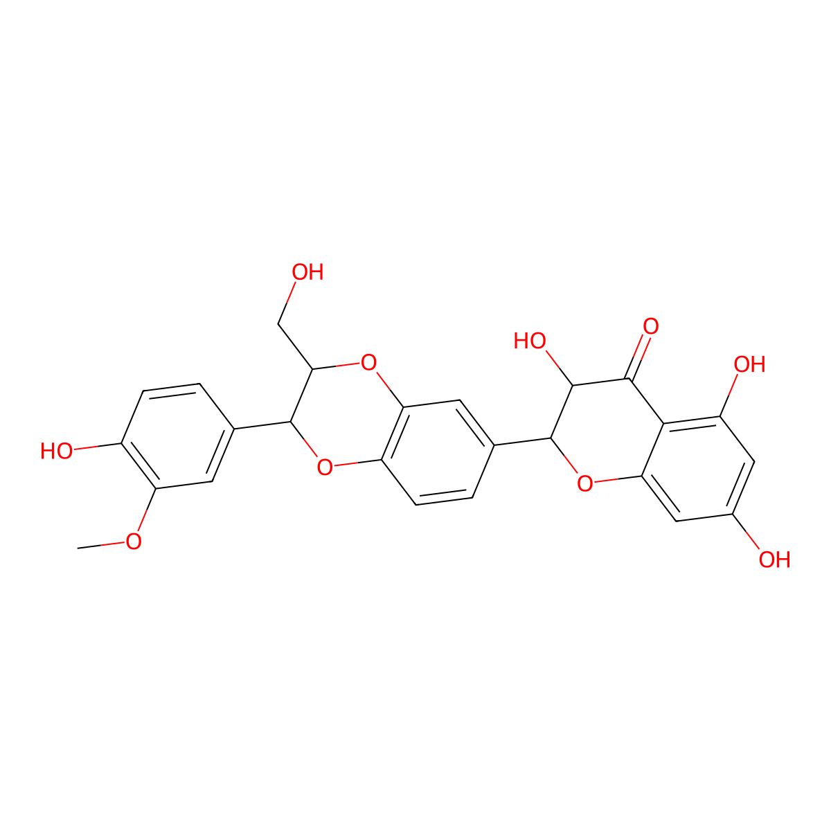 Isosilybin B molecular structure, CAS 142796-22-3