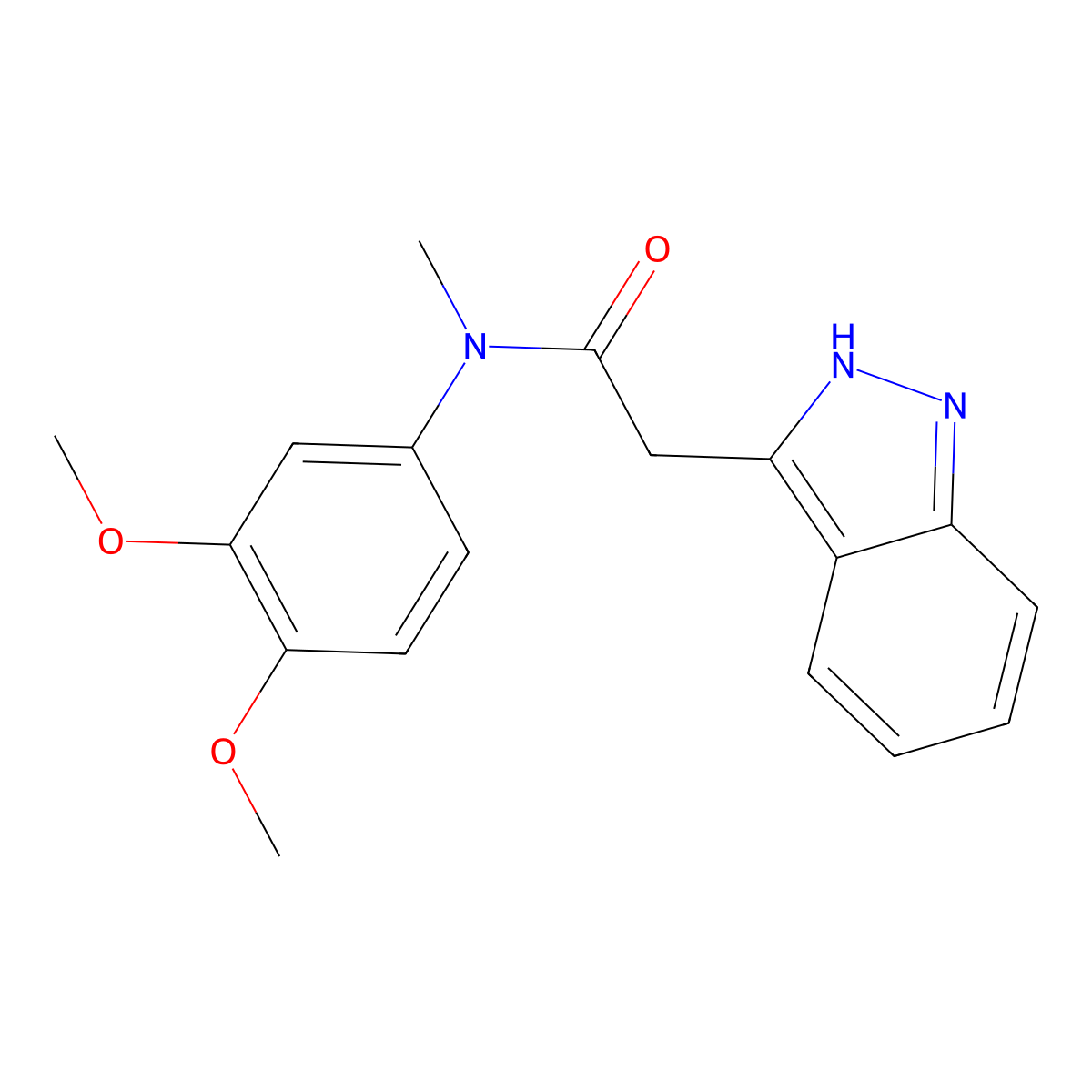 N-(3,4-dimethoxyphenyl)-2-(1H-indazol-3-yl)-N-methylacetamide molecular structure, CAS 1427962-22-8