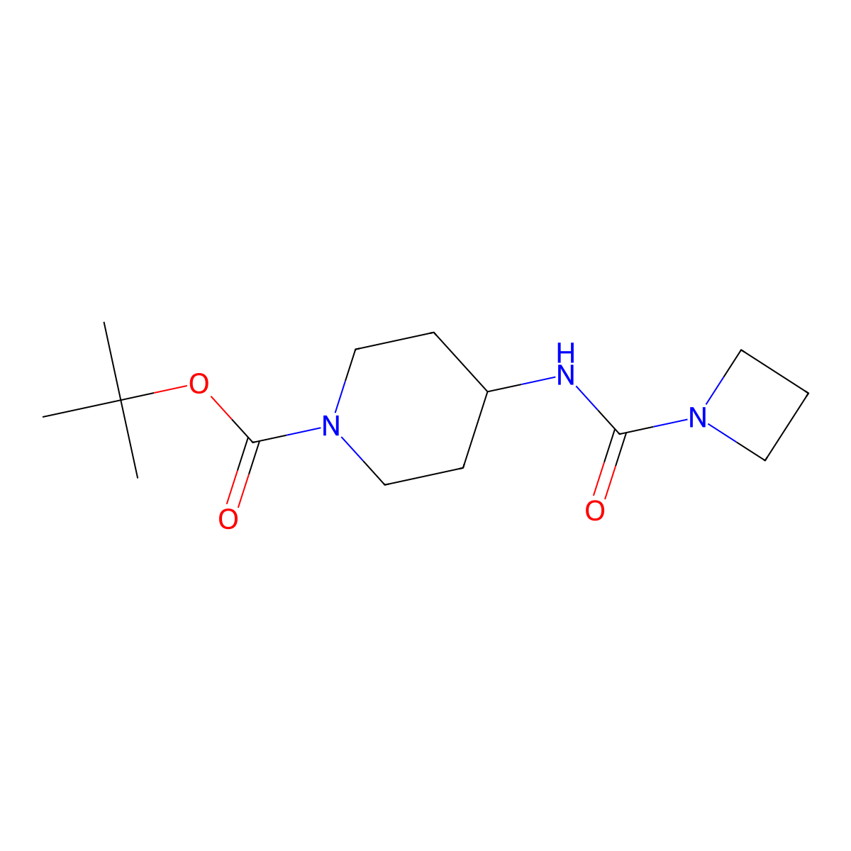 Tert-butyl 4-[(azetidine-1-carbonyl)amino]piperidine-1-carboxylate molecular structure, CAS 1427987-06-1