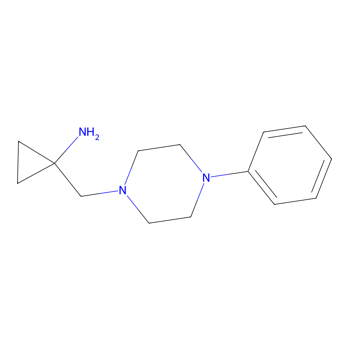 1-[(4-Phenylpiperazin-1-yl)methyl]cyclopropan-1-amine molecular structure, CAS 1427990-44-0