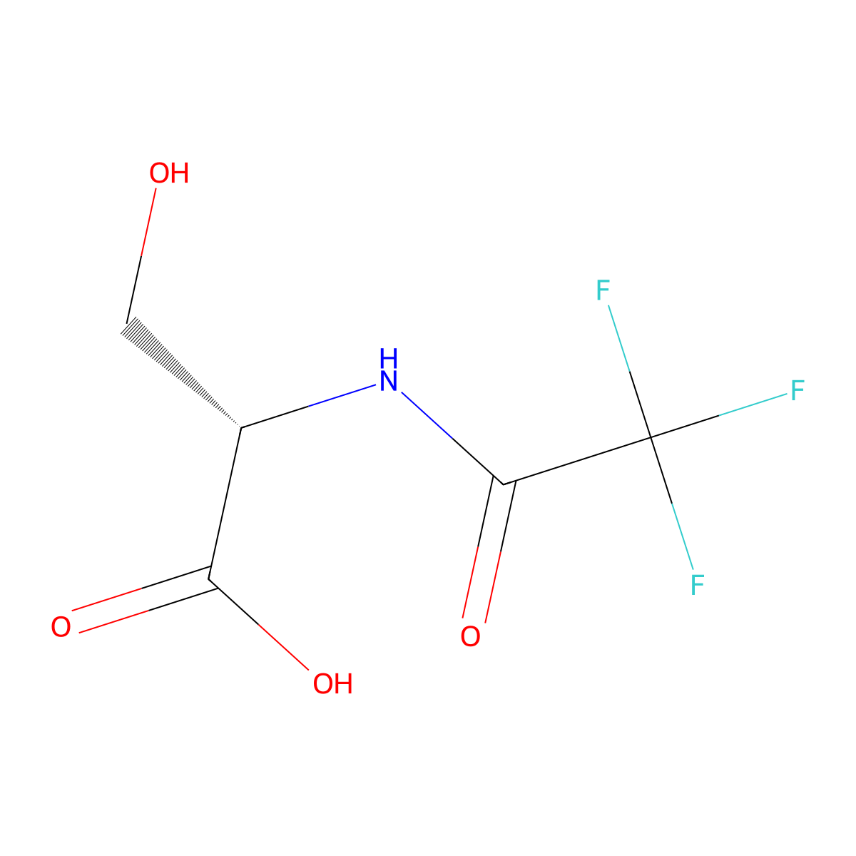 (2S)-3-hydroxy-2-(trifluoroacetamido)propanoic acid molecular structure, CAS 1428-32-6