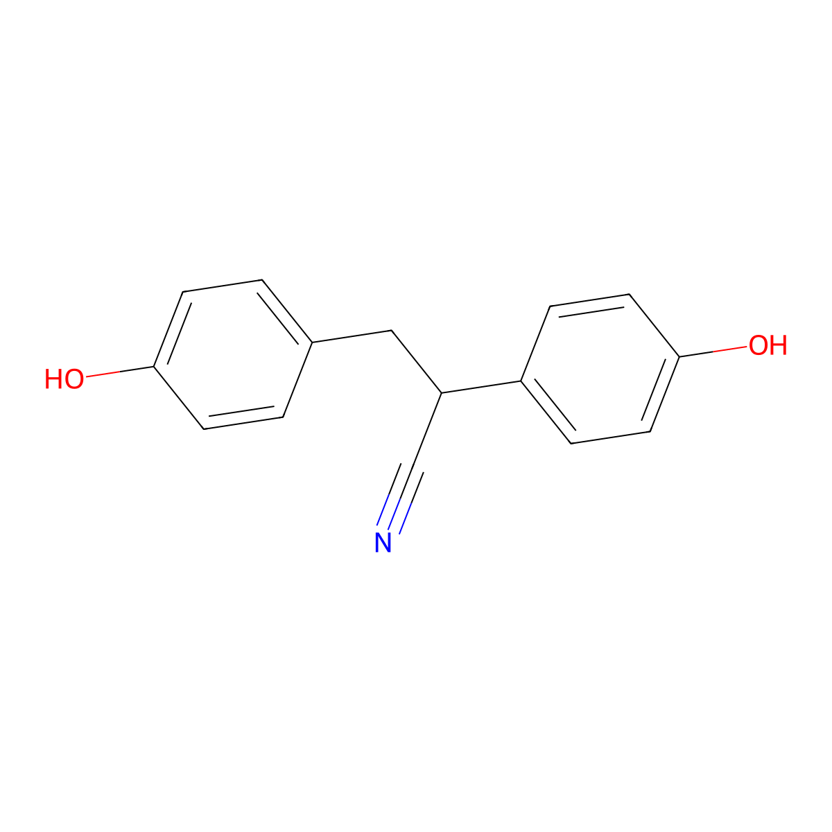 2,3-bis(4-Hydroxyphenyl)propionitrile molecular structure, CAS 1428-67-7