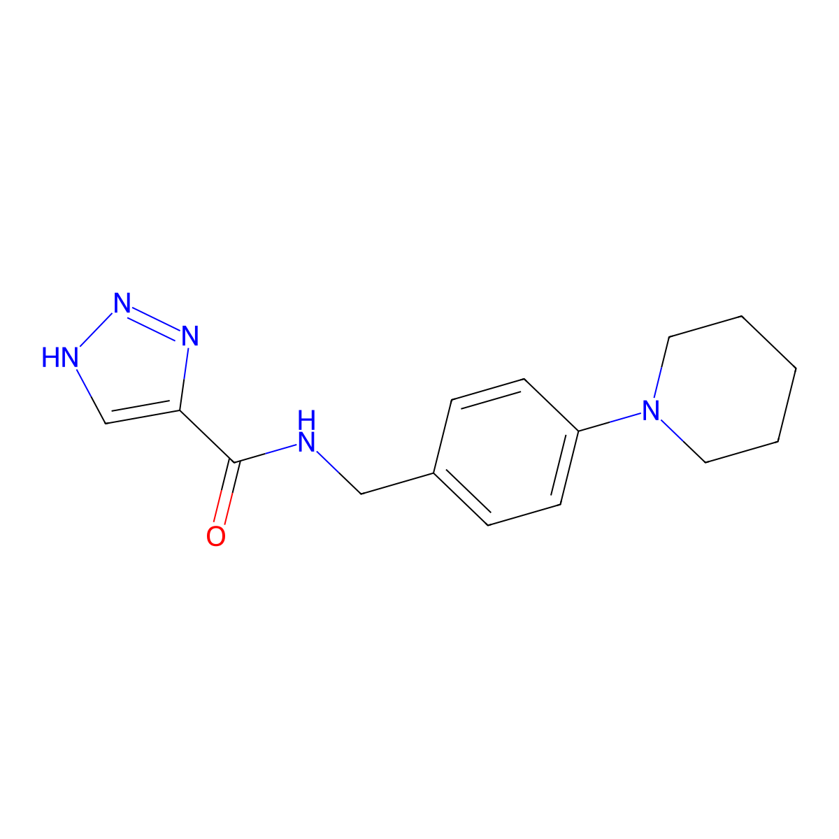 N-(4-(piperidin-1-yl)benzyl)-1H-1,2,3-triazole-5-carboxamide molecular structure, CAS 1428000-07-0