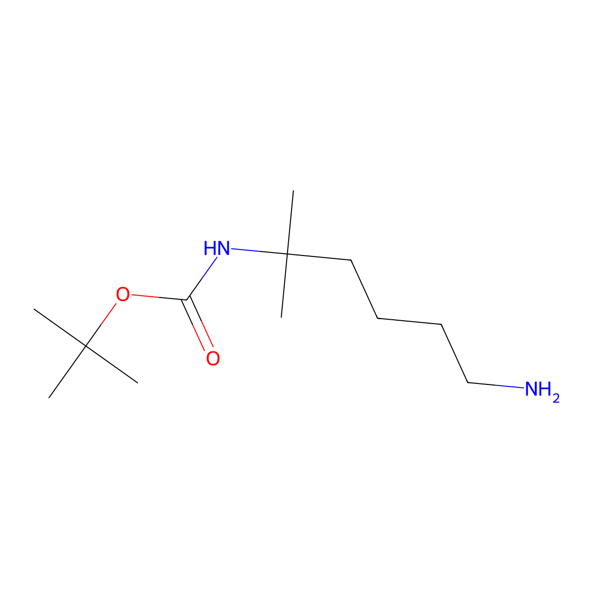 tert-butyl N-(6-amino-2-methylhexan-2-yl)carbamate molecular structure, CAS 1428001-06-2