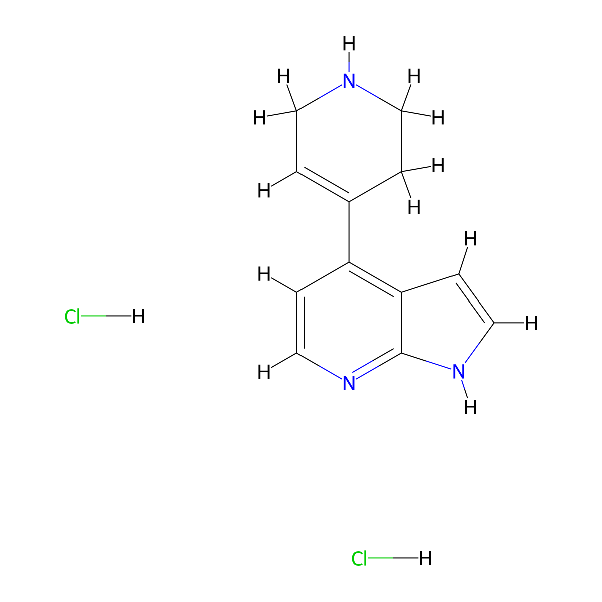 4-{1H-pyrrolo[2,3-b]pyridin-4-yl}-1,2,3,6-tetrahydropyridine dihydrochloride molecular structure, CAS 1428030-52-7