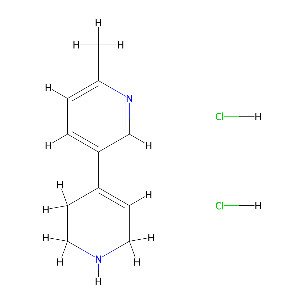 2-Methyl-5-(1,2,3,6-tetrahydropyridin-4-yl)pyridine dihydrochloride molecular structure, CAS 1428048-07-0