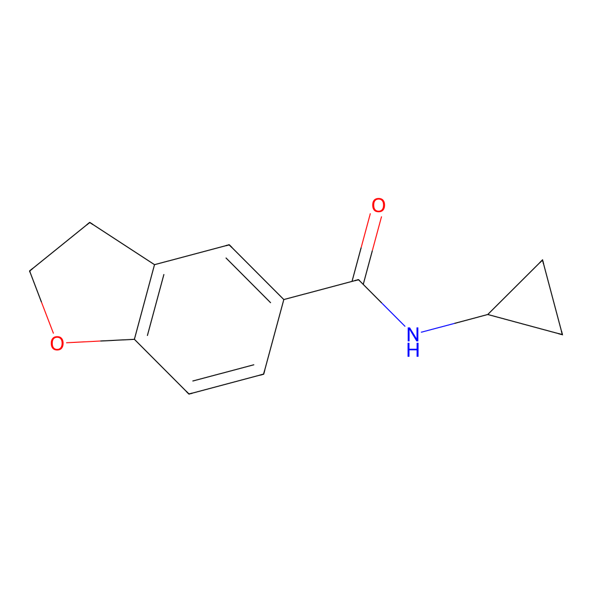 N-cyclopropyl-2,3-dihydrobenzofuran-5-carboxamide molecular structure, CAS 1428049-61-9