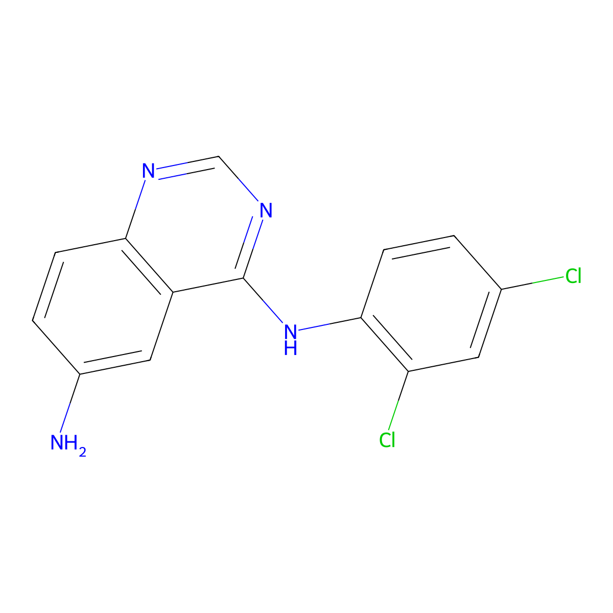 N4-(2,4-Dichlorophenyl)quinazoline-4,6-diamine molecular structure, CAS 1428063-66-4