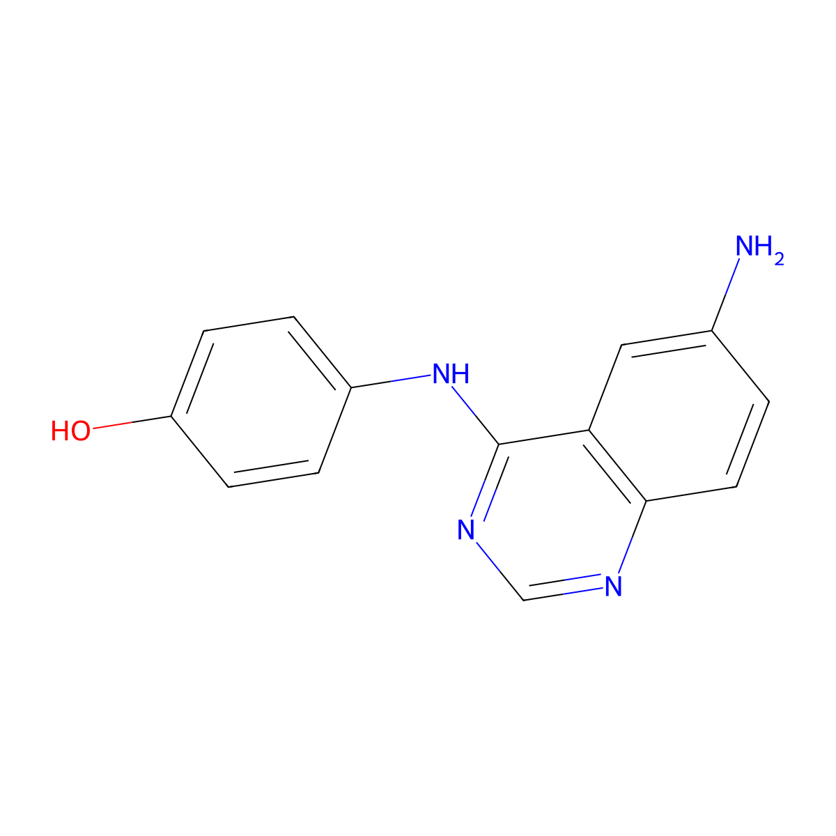 4-((6-Aminoquinazolin-4-YL)amino)phenol molecular structure, CAS 1428063-82-4