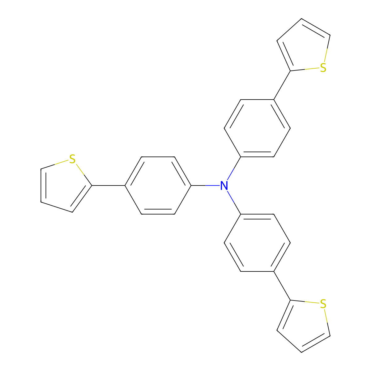 4-(Thiophen-2-yl)-N,N-bis(4-(thiophen-2-yl)phenyl)aniline molecular structure, CAS 142807-63-4