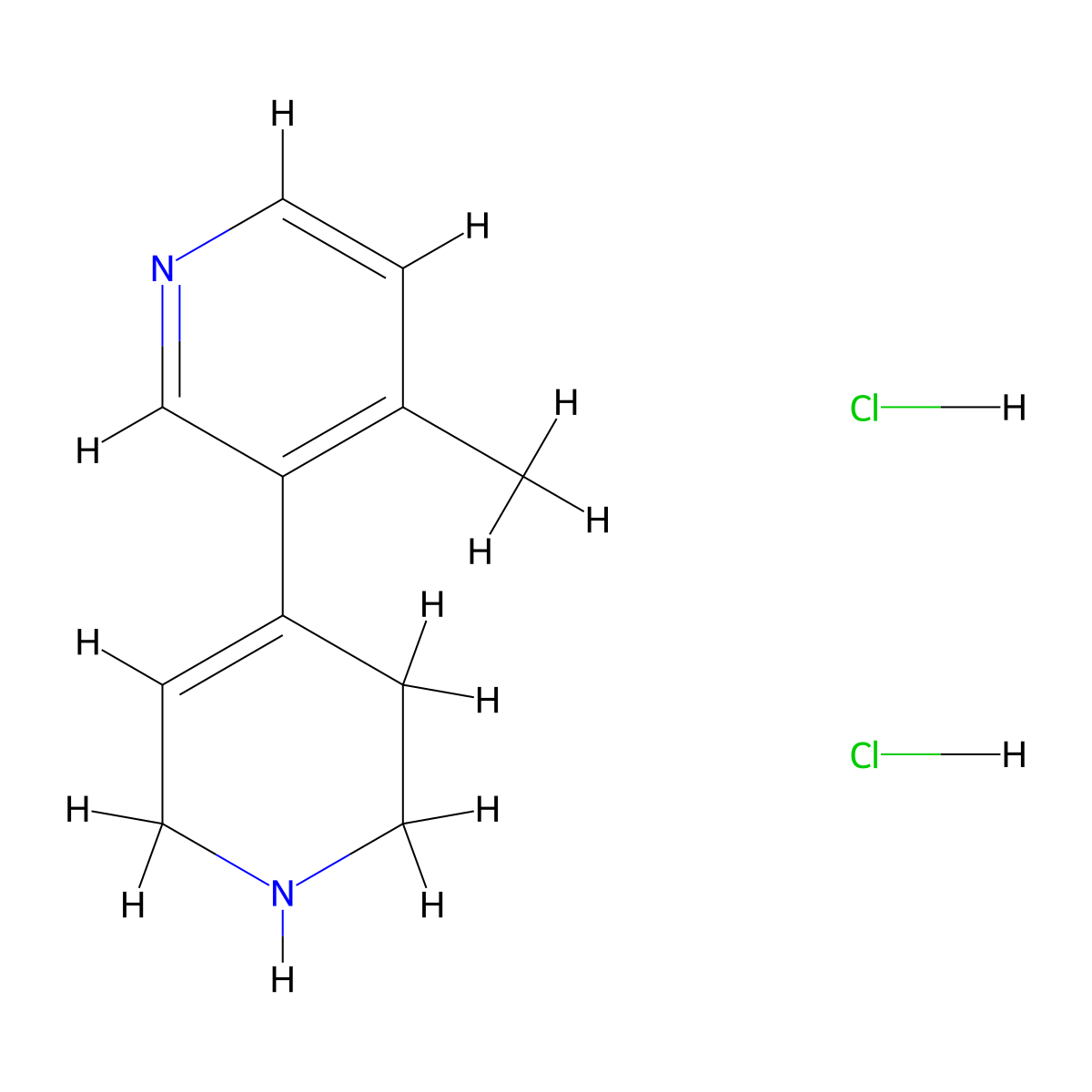 4-Methyl-3-(1,2,3,6-tetrahydropyridin-4-yl)pyridine dihydrochloride molecular structure, CAS 1428099-97-1