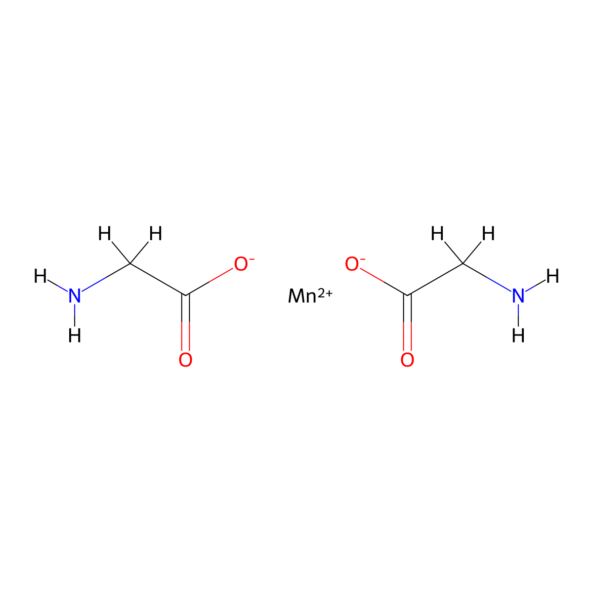 manganese(II) bis(glycinate) molecular structure, CAS 14281-77-7
