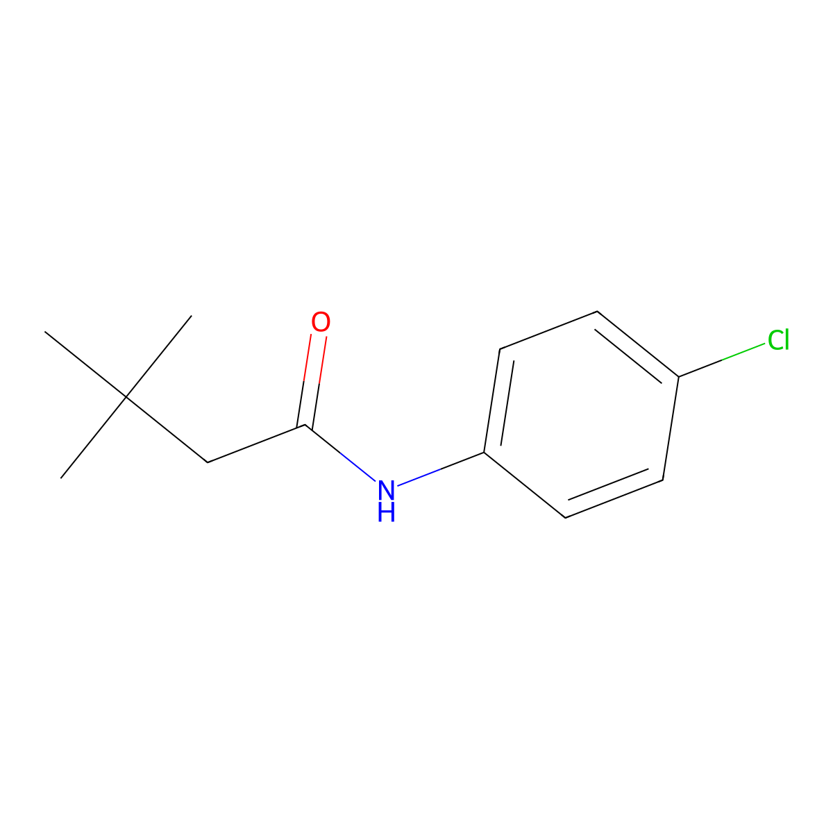 N-(4-chlorophenyl)-3,3-dimethylbutanamide molecular structure, CAS 142810-47-7