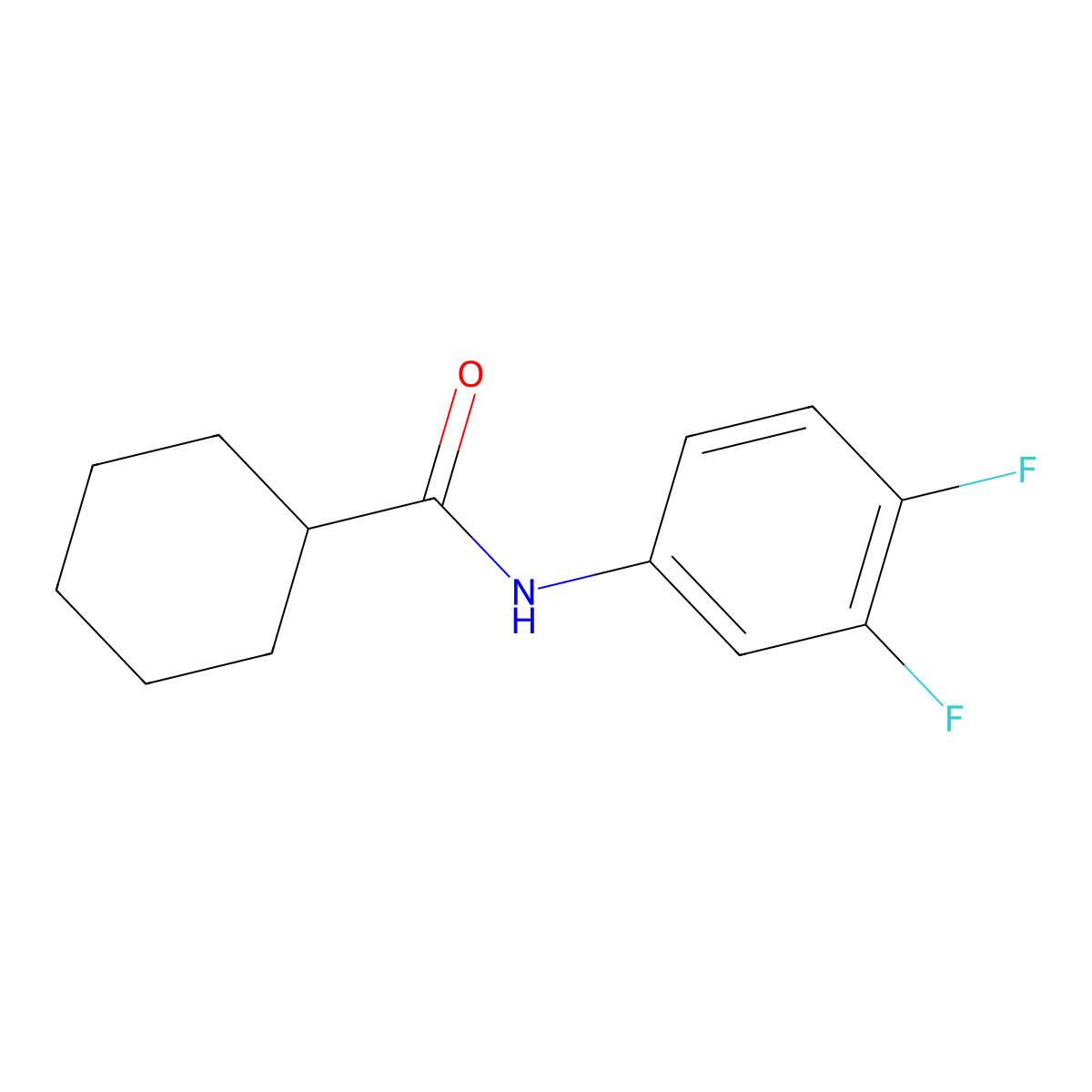 N-(3,4-difluorophenyl)cyclohexanecarboxamide molecular structure, CAS 142810-50-2