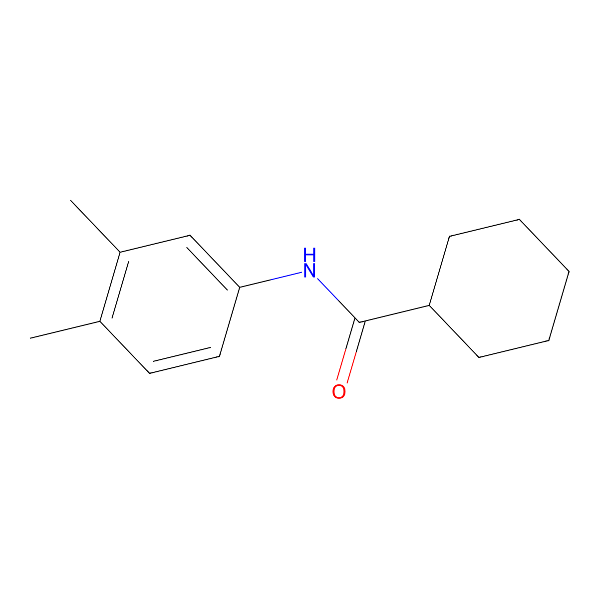N-(3,4-dimethylphenyl)cyclohexanecarboxamide molecular structure, CAS 142810-51-3