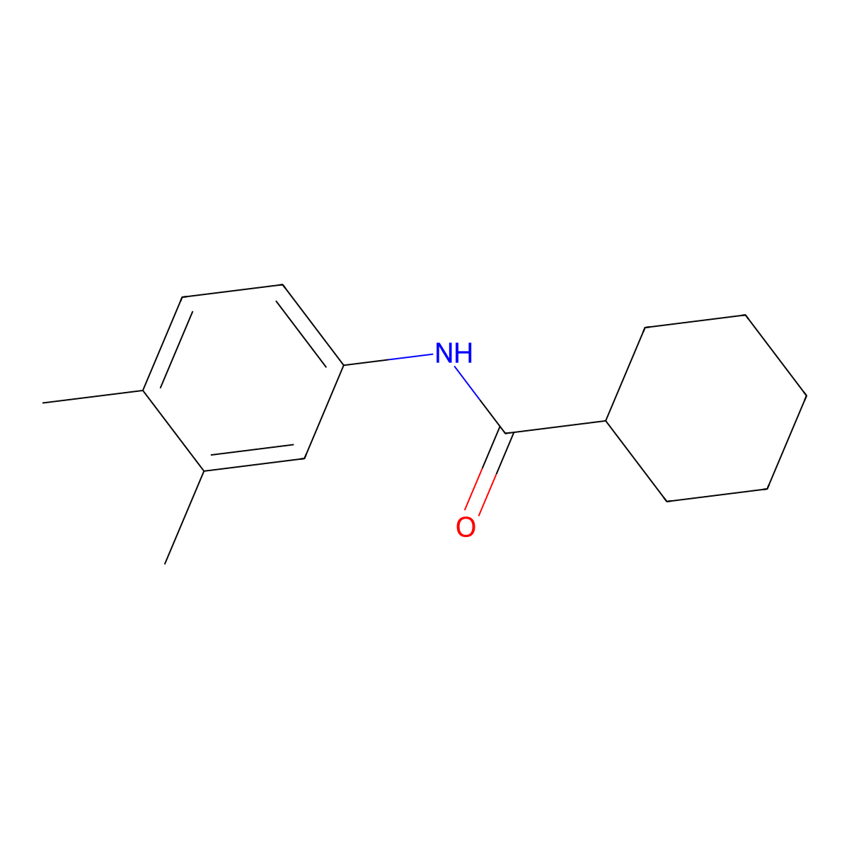 N-(3,4-dimethylphenyl)cyclohexanecarboxamide molecular structure, CAS 142810-51-3