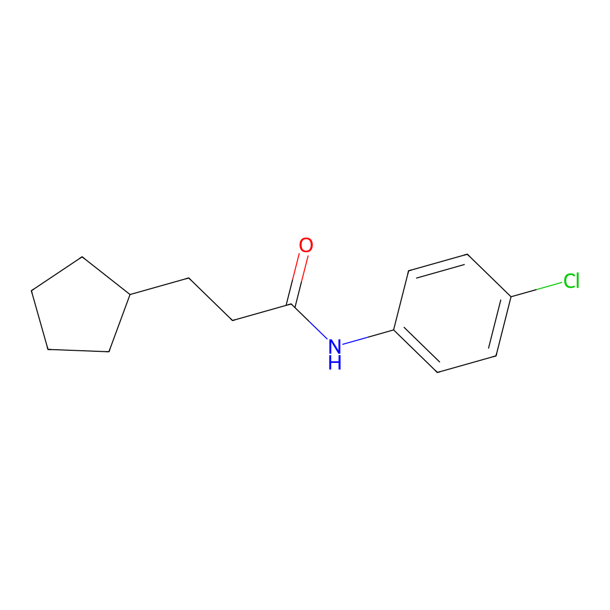 N-(4-chlorophenyl)-3-cyclopentylpropanamide molecular structure, CAS 142810-52-4