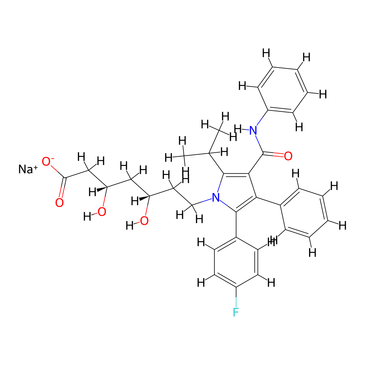 (3s,5s)-atorvastatin sodium salt molecular structure, CAS 1428118-38-0