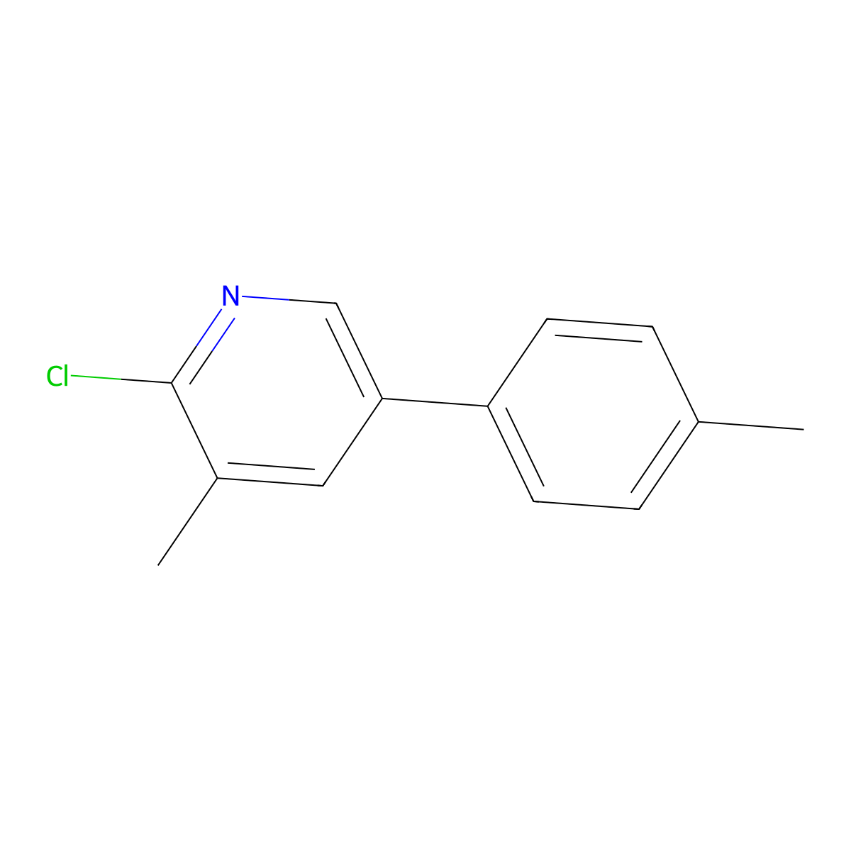 2-Chloro-3-methyl-5-(p-tolyl)pyridine molecular structure, CAS 1428124-55-3