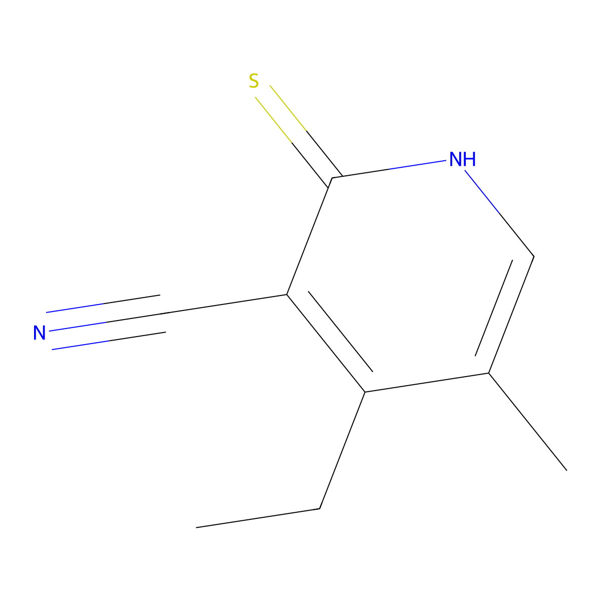 4-Ethyl-5-methyl-2-sulfanylidene-1H-pyridine-3-carbonitrile molecular structure, CAS 1428125-41-0