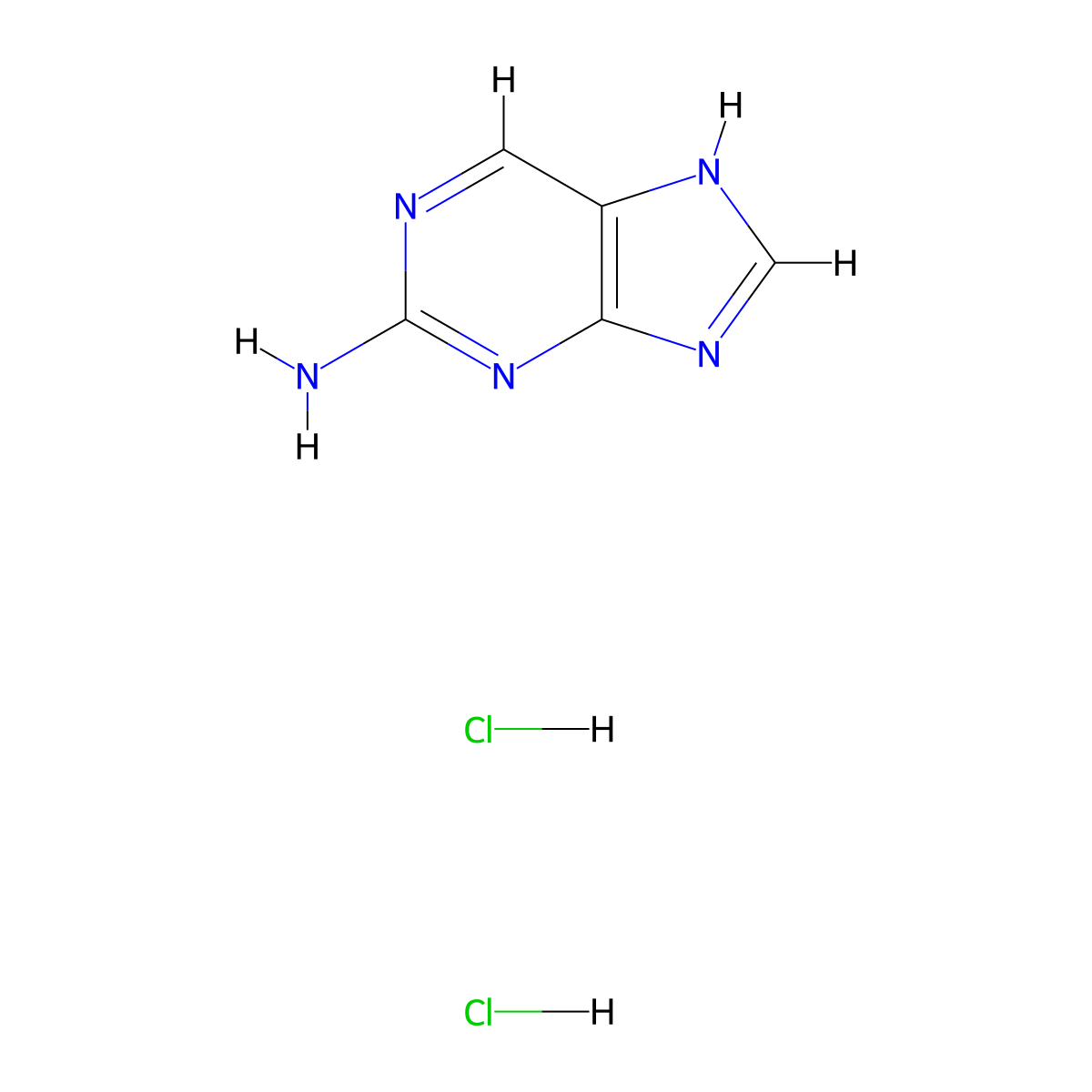 7H-purin-2-amine hydrochloride molecular structure, CAS 1428126-74-2