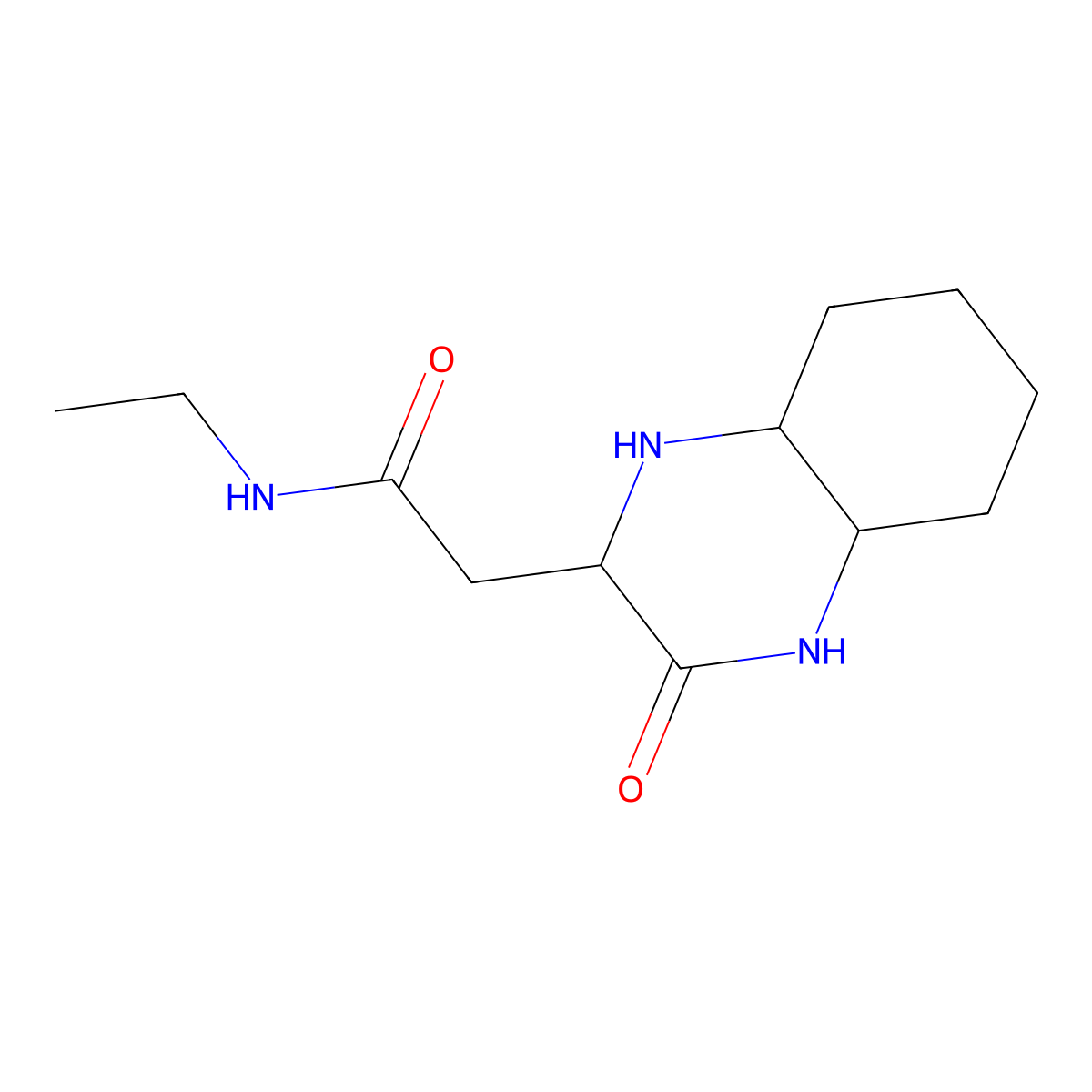N-ethyl-2-(3-oxodecahydroquinoxalin-2-yl)acetamide molecular structure, CAS 1428138-98-0