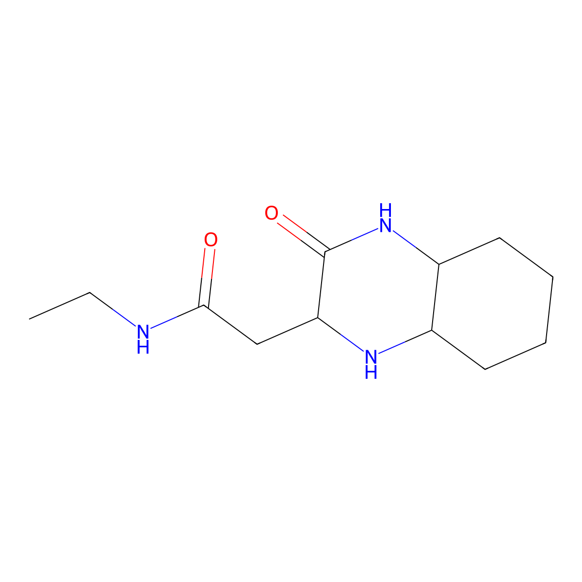 N-ethyl-2-(3-oxodecahydroquinoxalin-2-yl)acetamide molecular structure, CAS 1428138-98-0