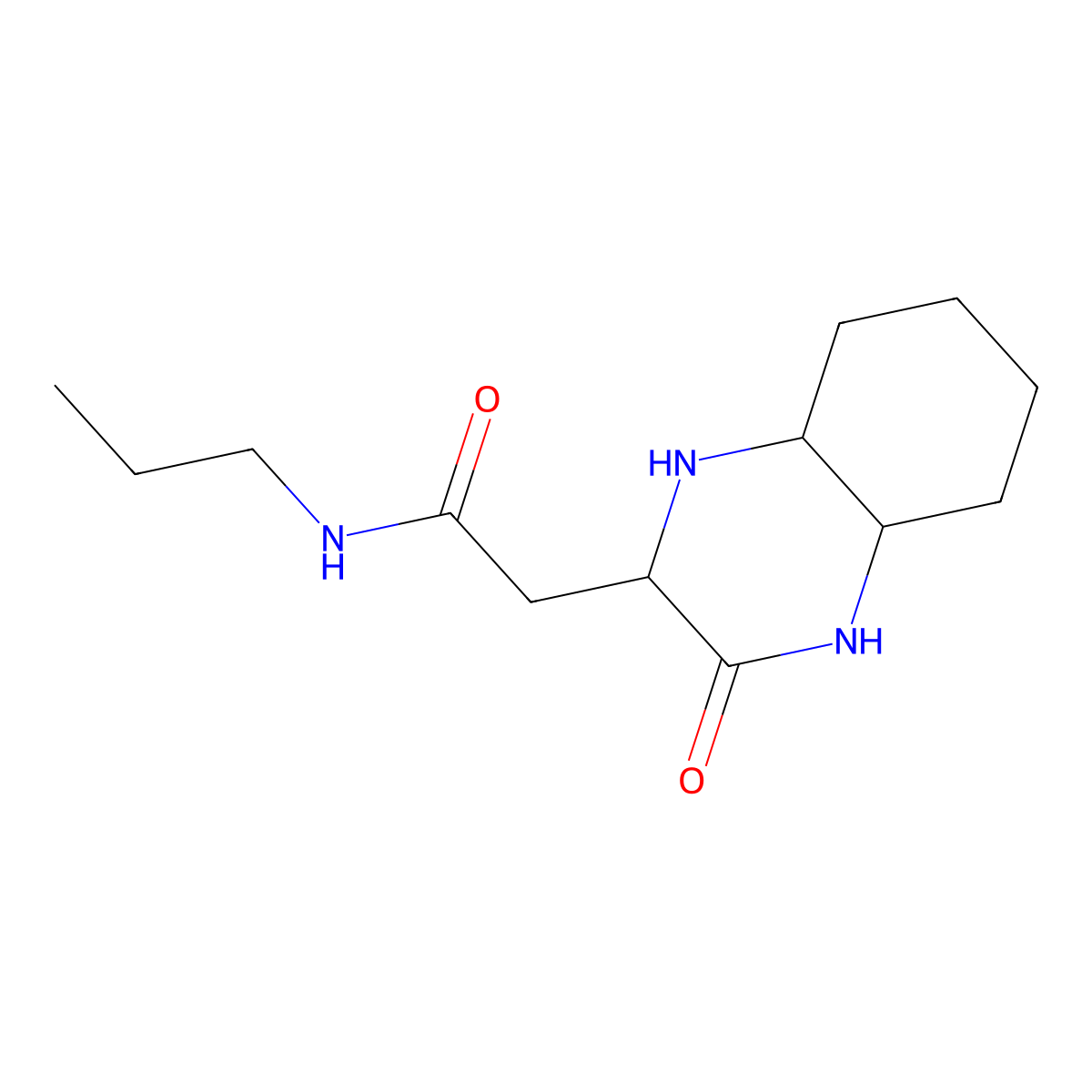 2-(3-oxodecahydroquinoxalin-2-yl)-N-propylacetamide molecular structure, CAS 1428138-99-1