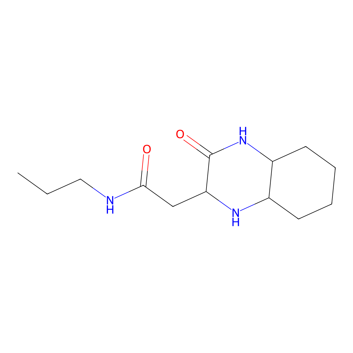 2-(3-oxodecahydroquinoxalin-2-yl)-N-propylacetamide molecular structure, CAS 1428138-99-1