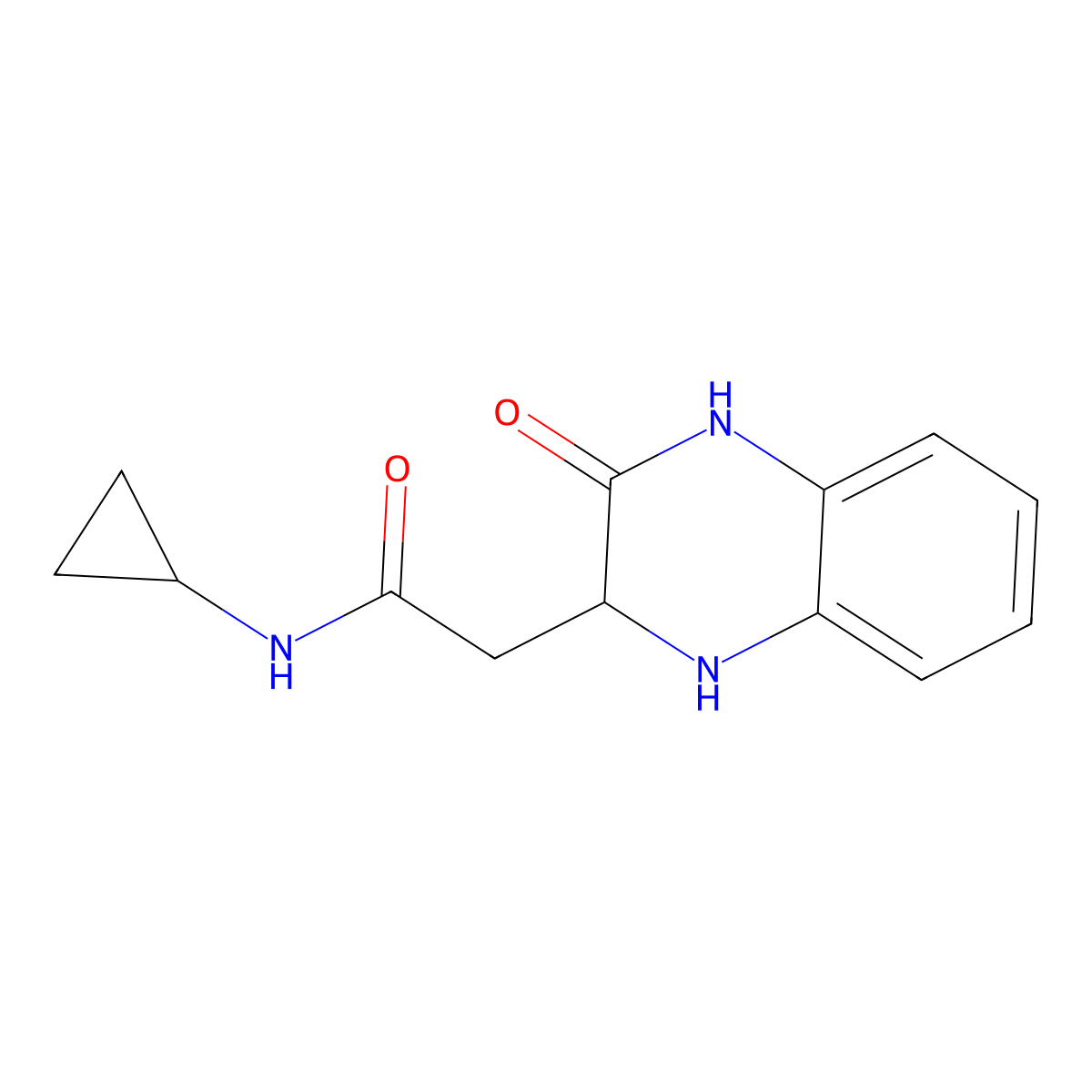 N-cyclopropyl-2-(3-oxo-1,2,3,4-tetrahydroquinoxalin-2-yl)acetamide molecular structure, CAS 1428139-01-8
