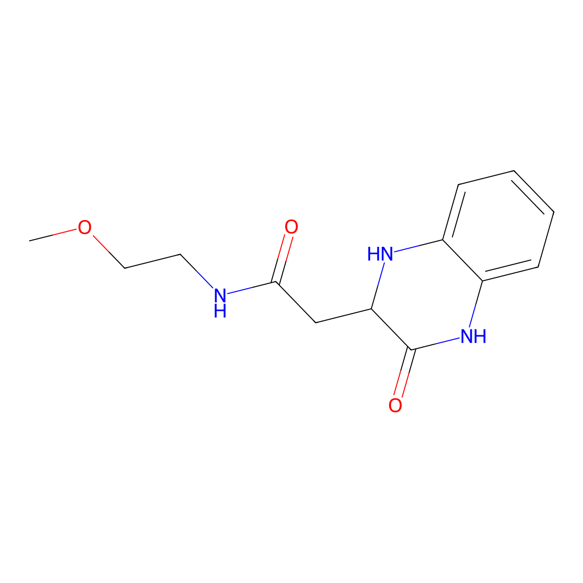 N-(2-methoxyethyl)-2-(3-oxo-1,2,3,4-tetrahydroquinoxalin-2-yl)acetamide molecular structure, CAS 1428139-02-9