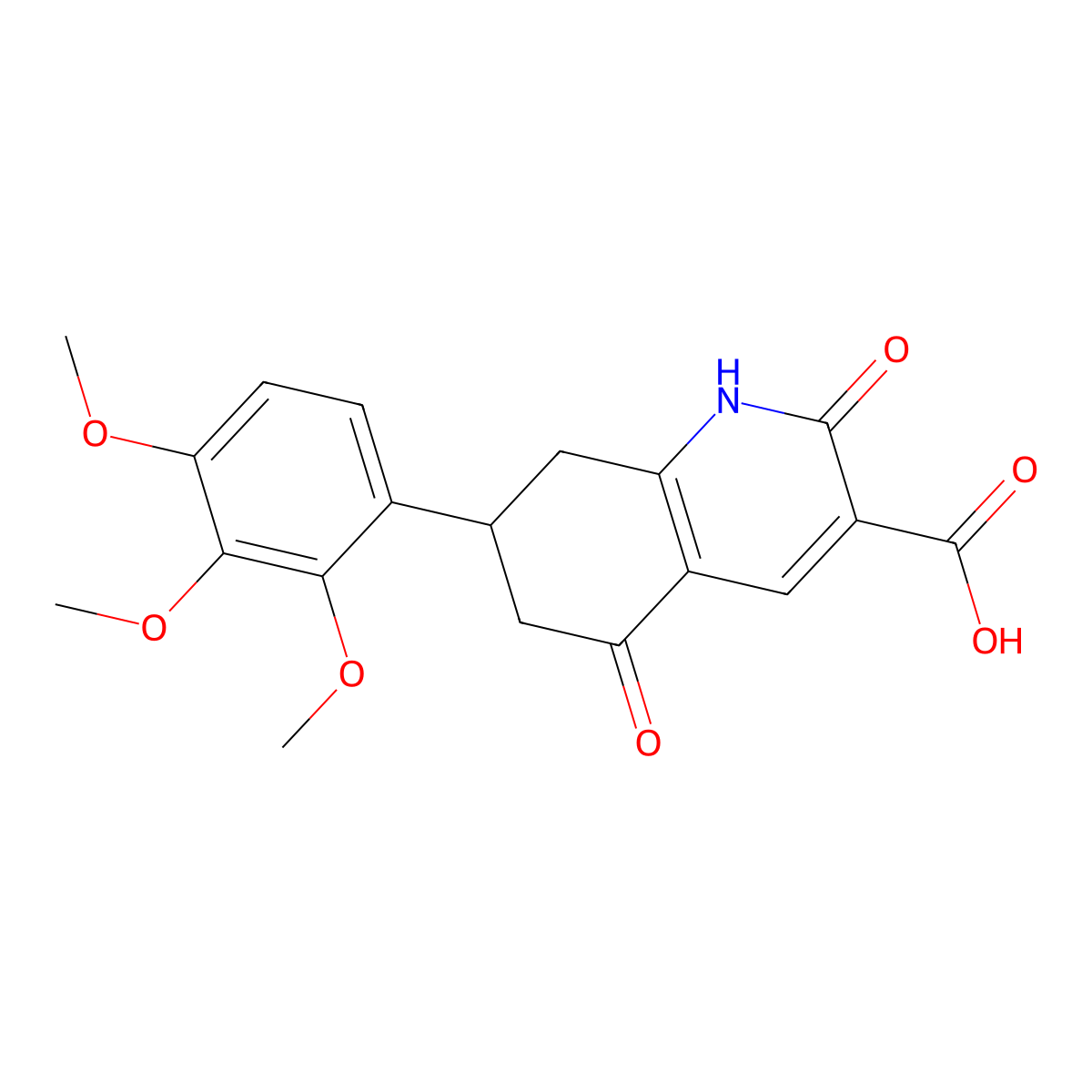 2,5-Dioxo-7-(2,3,4-trimethoxyphenyl)-1,2,5,6,7,8-hexahydroquinoline-3-carboxylic acid molecular structure, CAS 1428139-09-6