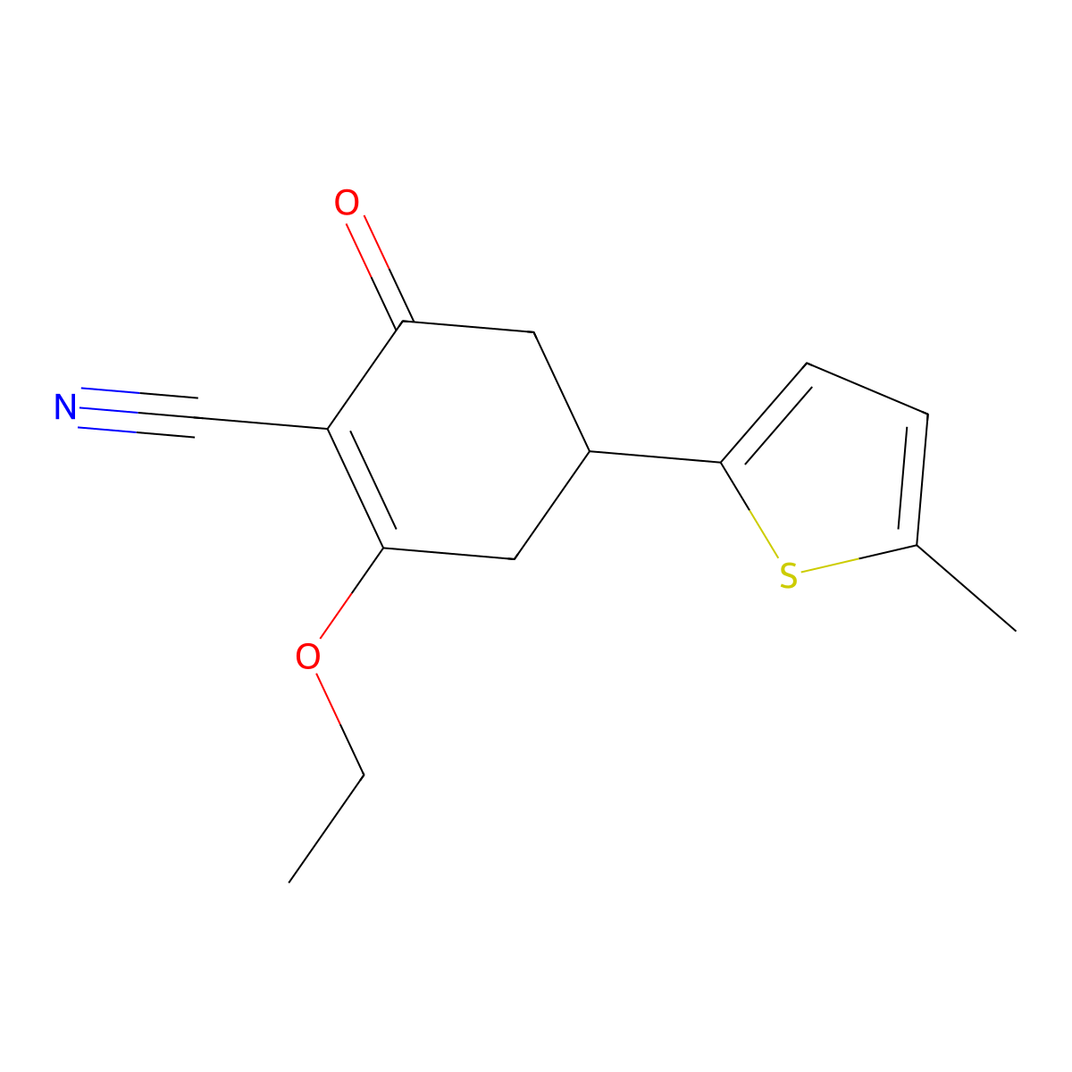 2-Ethoxy-4-(5-methyl-2-thienyl)-6-oxocyclohex-1-ene-1-carbonitrile molecular structure, CAS 1428139-16-5