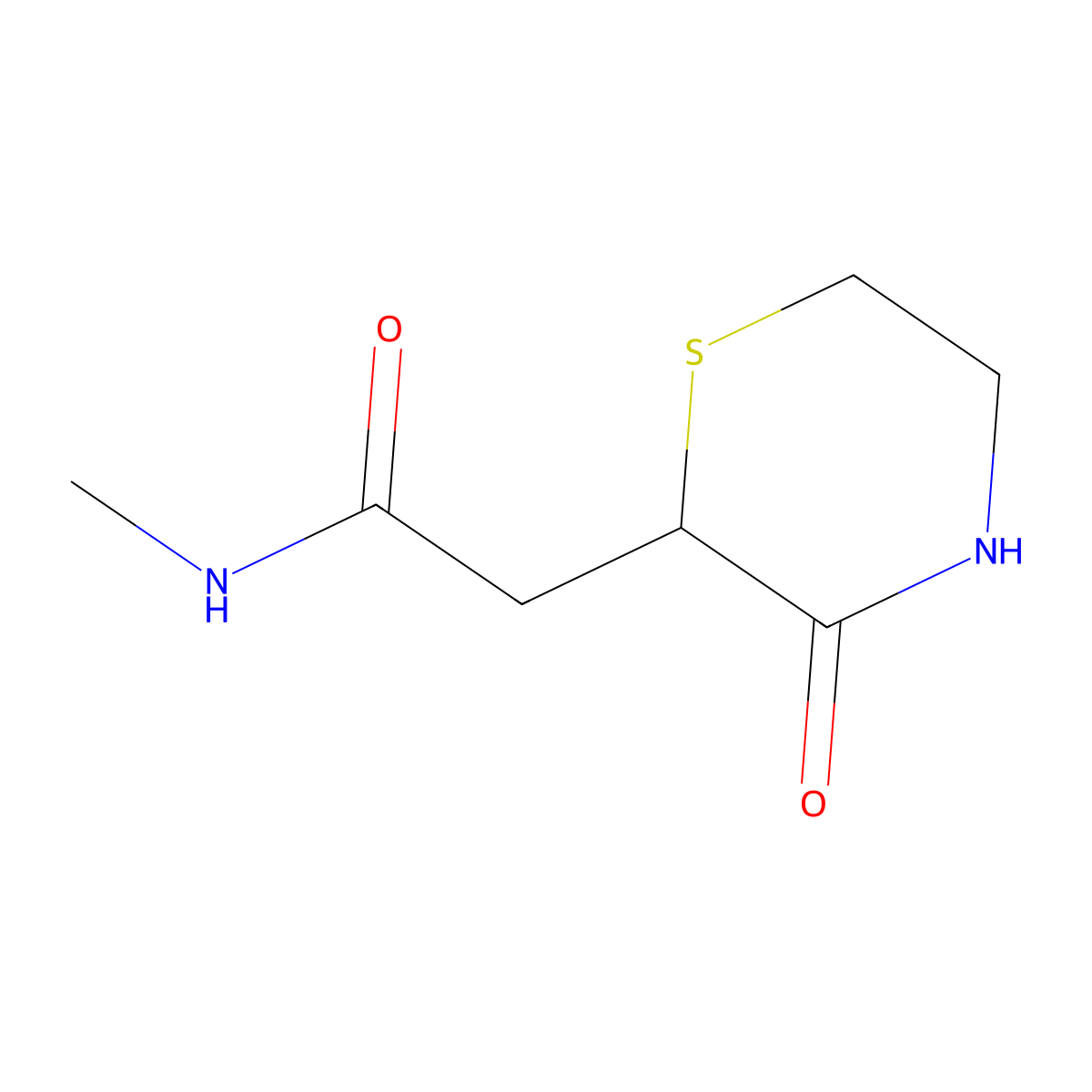 N-methyl-2-(3-oxothiomorpholin-2-yl)acetamide molecular structure, CAS 1428139-21-2