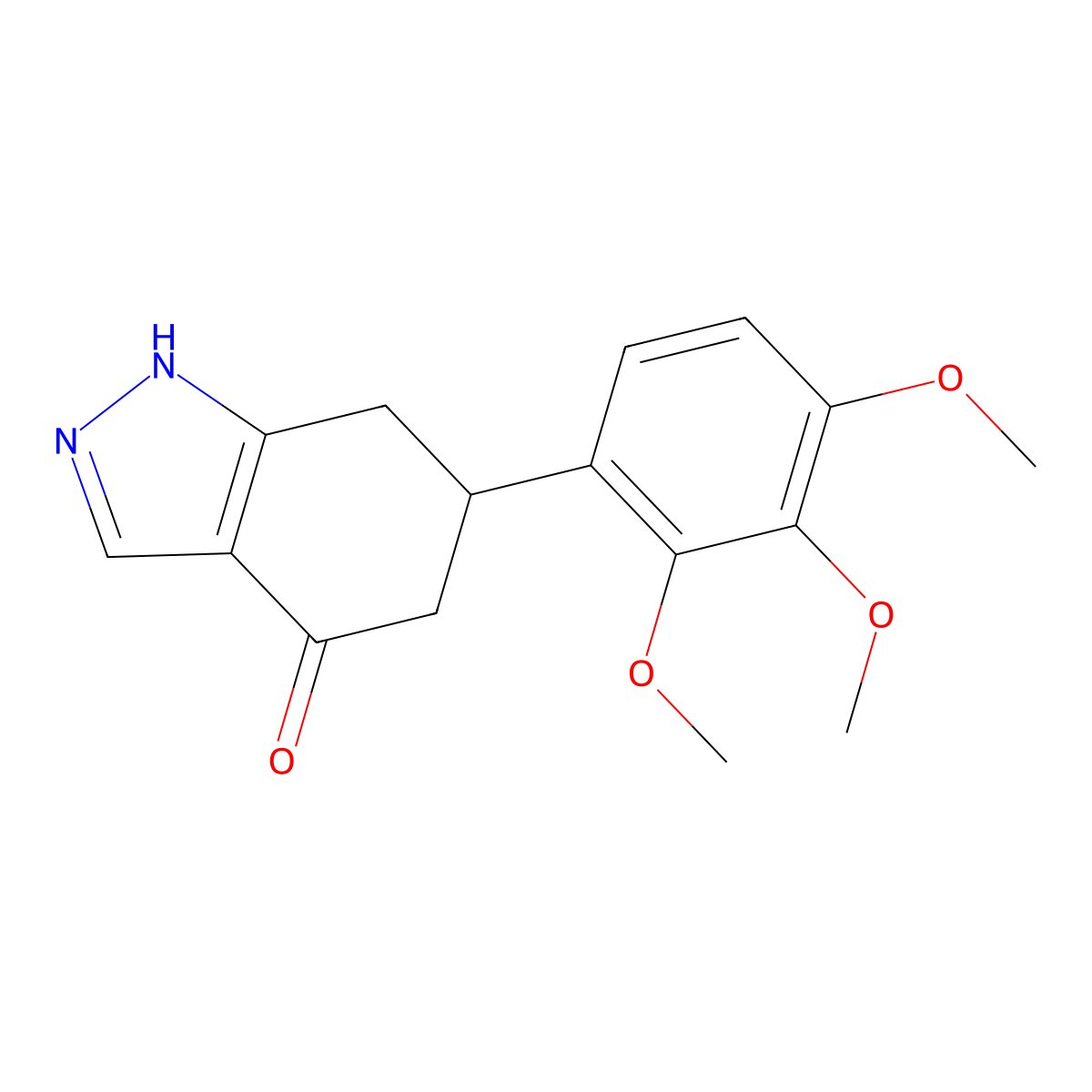 6-(2,3,4-trimethoxyphenyl)-1,5,6,7-tetrahydro-4H-indazol-4-one molecular structure, CAS 1428139-34-7