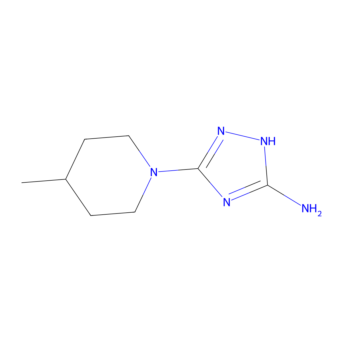 3-(4-methylpiperidin-1-yl)-1H-1,2,4-triazol-5-amine molecular structure, CAS 1428139-45-0