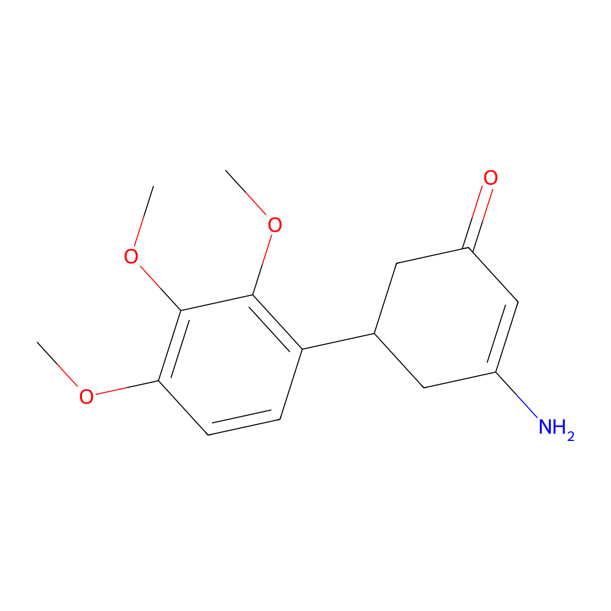 3-Amino-5-(2,3,4-trimethoxyphenyl)cyclohex-2-en-1-one molecular structure, CAS 1428139-48-3