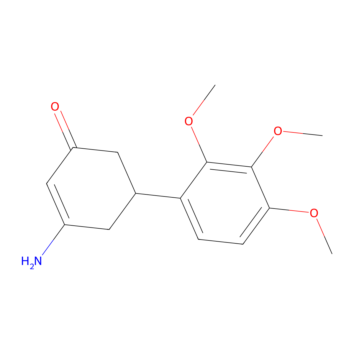 3-Amino-5-(2,3,4-trimethoxyphenyl)cyclohex-2-en-1-one molecular structure, CAS 1428139-48-3