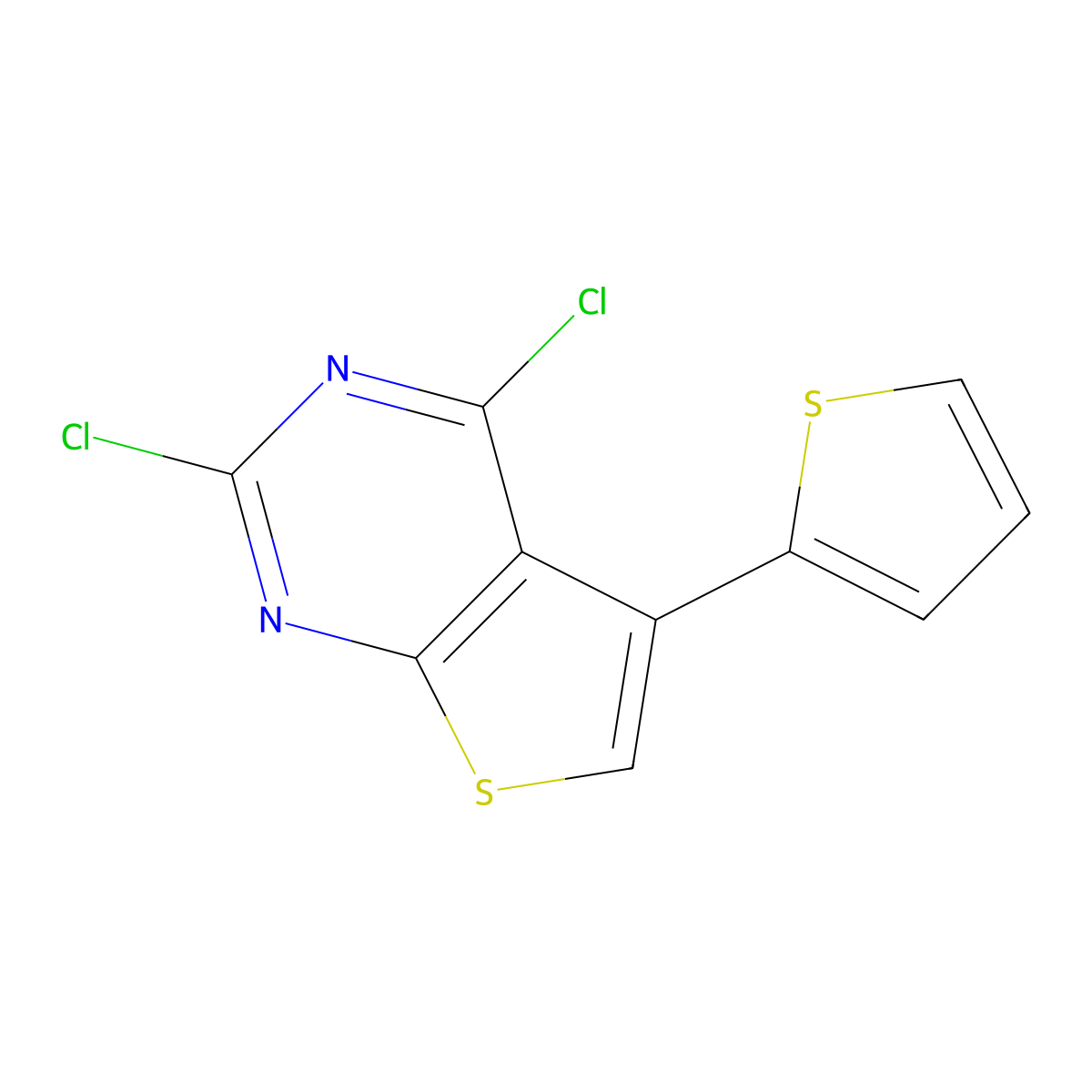 2,4-Dichloro-5-(2-thienyl)thieno[2,3-d]pyrimidine molecular structure, CAS 1428139-55-2