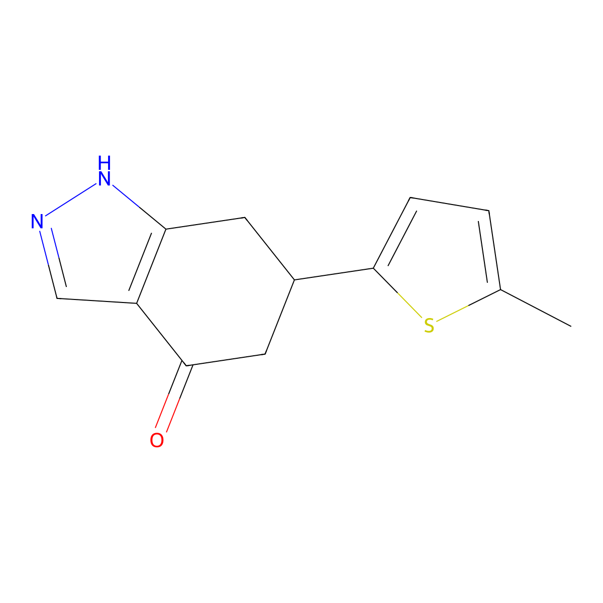 6-(5-methyl-2-thienyl)-1,5,6,7-tetrahydro-4H-indazol-4-one molecular structure, CAS 1428139-57-4