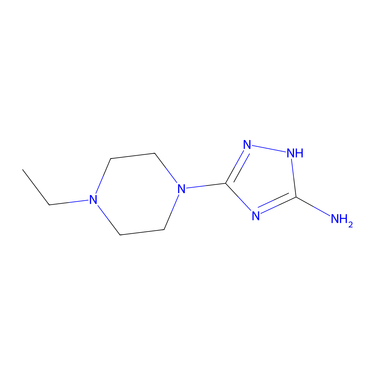 3-(4-ethylpiperazin-1-yl)-1H-1,2,4-triazol-5-amine molecular structure, CAS 1428139-59-6