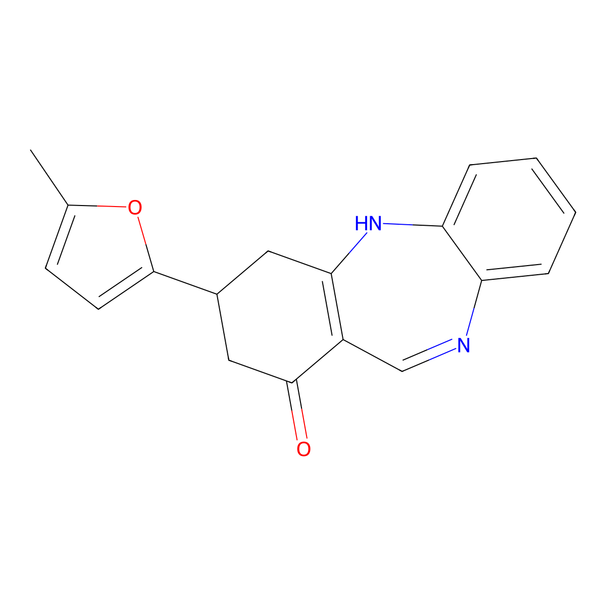 3-(5-methyl-2-furyl)-2,3,4,5-tetrahydro-1H-dibenzo[b,e][1,4]diazepin-1-one molecular structure, CAS 1428139-90-5