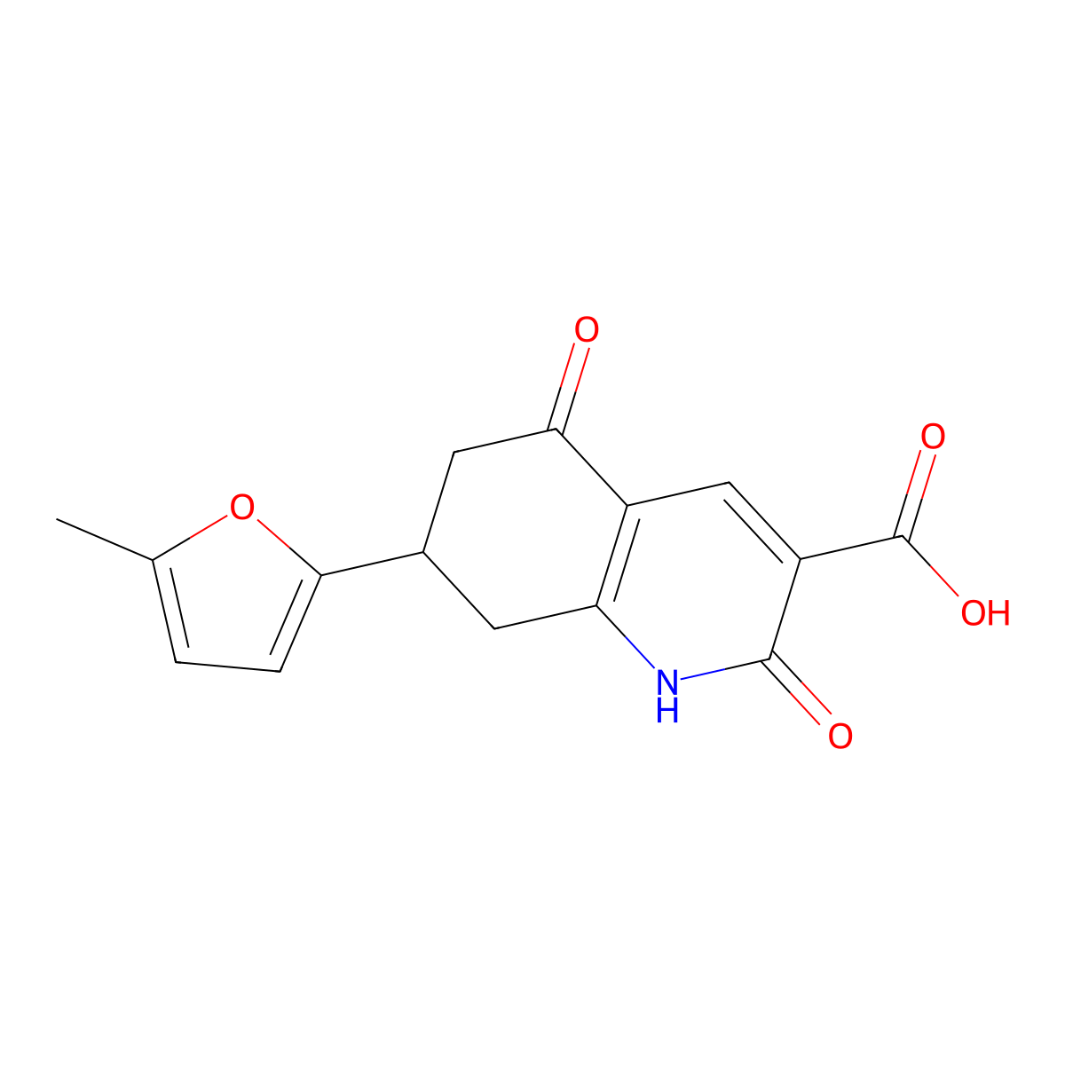 7-(5-Methyl-2-furyl)-2,5-dioxo-1,2,5,6,7,8-hexahydroquinoline-3-carboxylic acid molecular structure, CAS 1428139-98-3