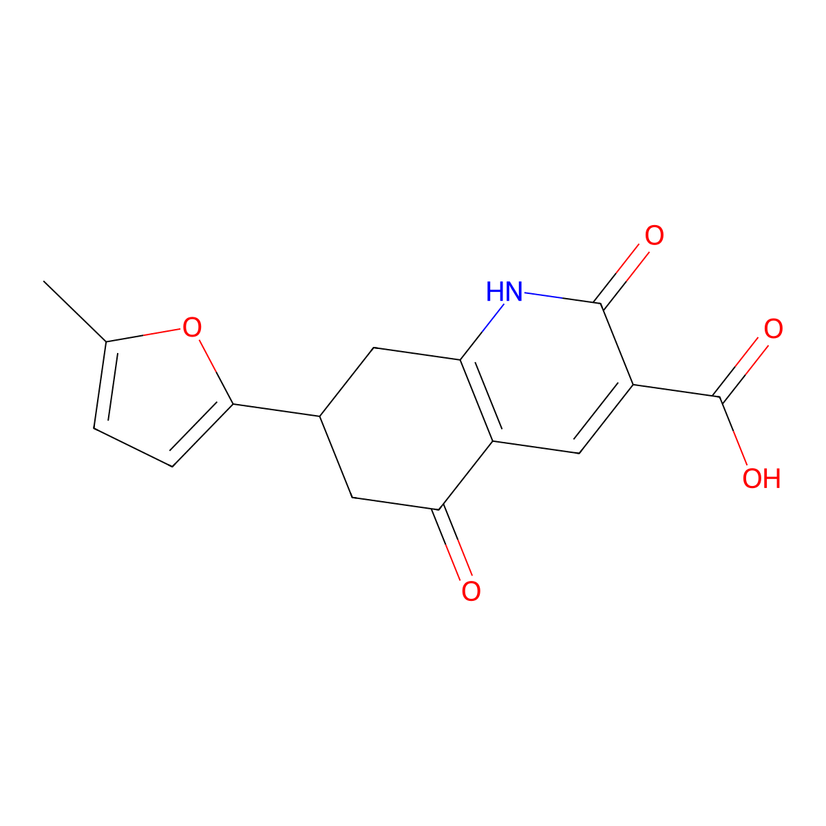 7-(5-Methyl-2-furyl)-2,5-dioxo-1,2,5,6,7,8-hexahydroquinoline-3-carboxylic acid molecular structure, CAS 1428139-98-3