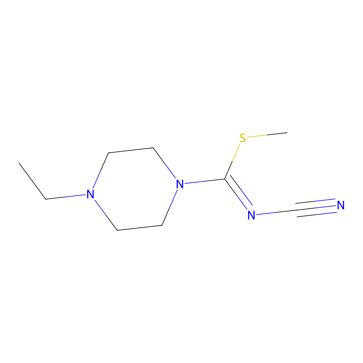 methyl N-cyano-4-ethylpiperazine-1-carbimidothioate molecular structure, CAS 1428143-44-5