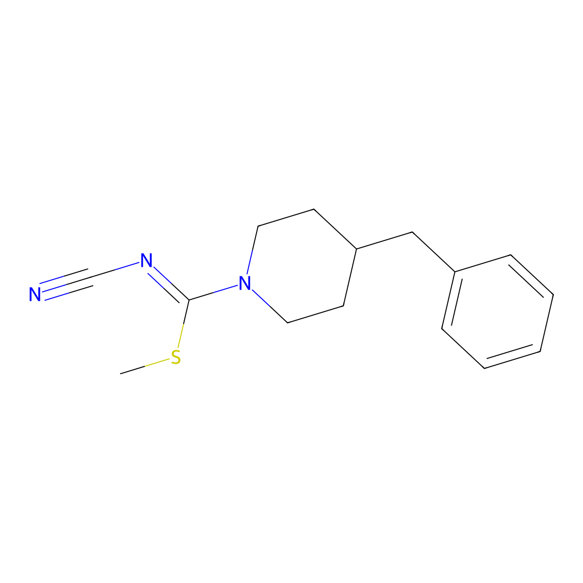 methyl 4-benzyl-N-cyanopiperidine-1-carbimidothioate molecular structure, CAS 1428143-46-7