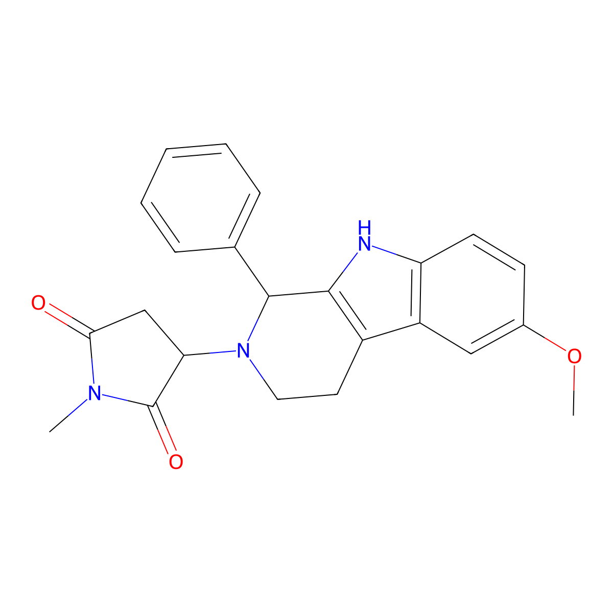 3-(6-methoxy-1-phenyl-1,3,4,9-tetrahydro-2H-beta-carbolin-2-yl)-1-methylpyrrolidine-2,5-dione molecular structure, CAS 1428150-34-8