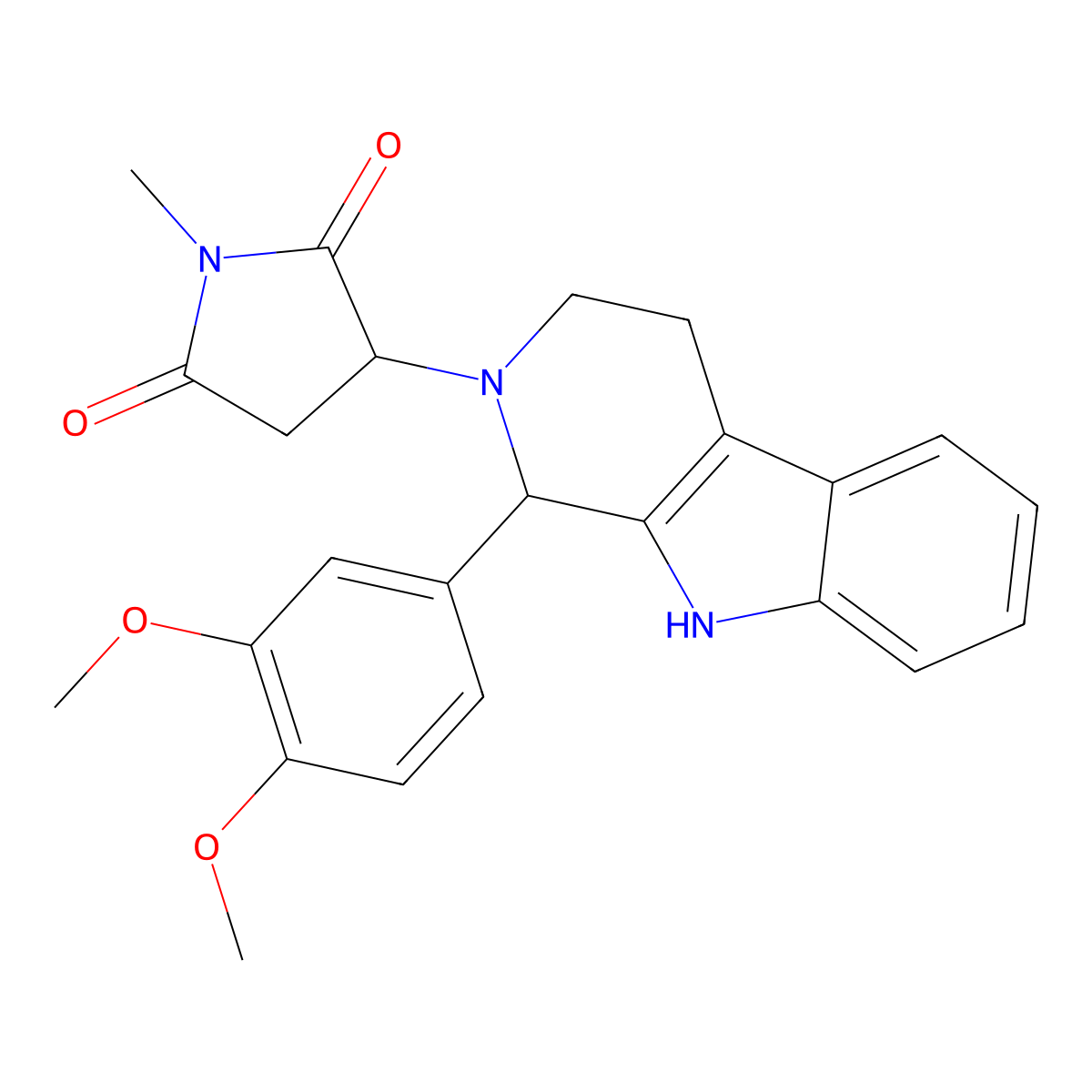 3-[1-(3,4-dimethoxyphenyl)-1,3,4,9-tetrahydro-2H-beta-carbolin-2-yl]-1-methylpyrrolidine-2,5-dione molecular structure, CAS 1428150-35-9