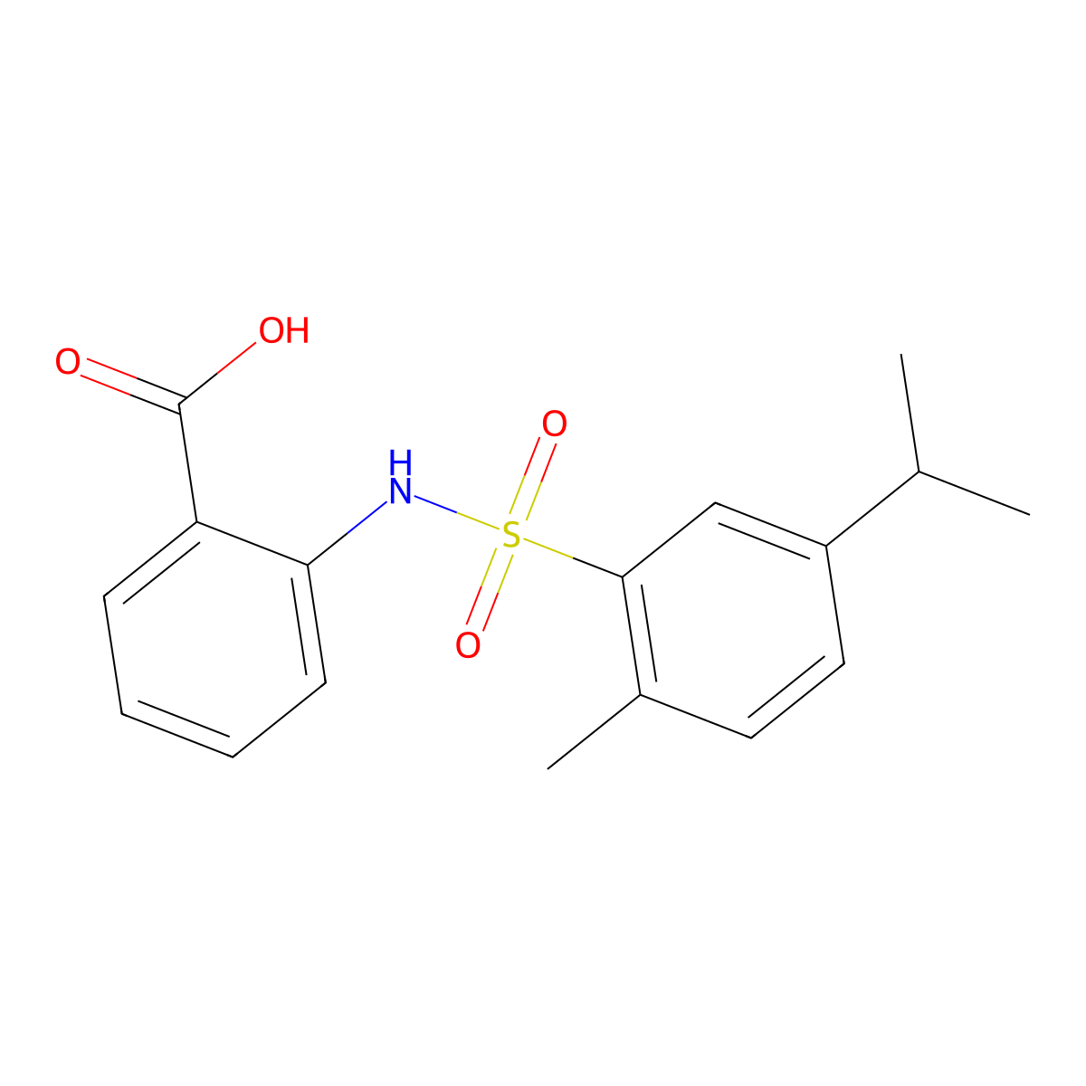 2-{[(5-Isopropyl-2-methylphenyl)sulfonyl]amino}benzoic acid molecular structure, CAS 1428150-36-0